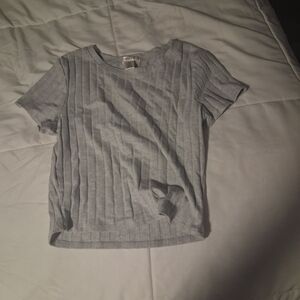 Bozzolo Light Gray Ribbed Tee
